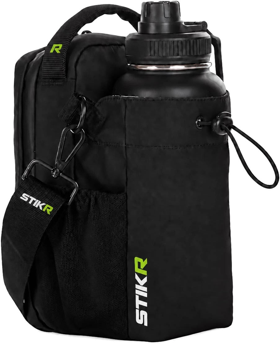 STIKR pouch with water bottle
